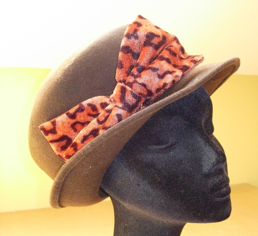 Brown Felt Cloche - mom